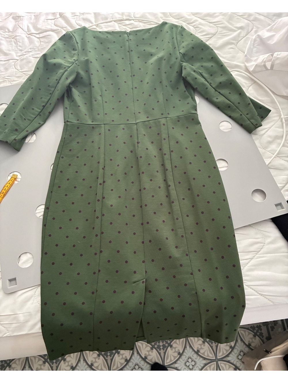 Boden Green Polka Dot Ponte Dress